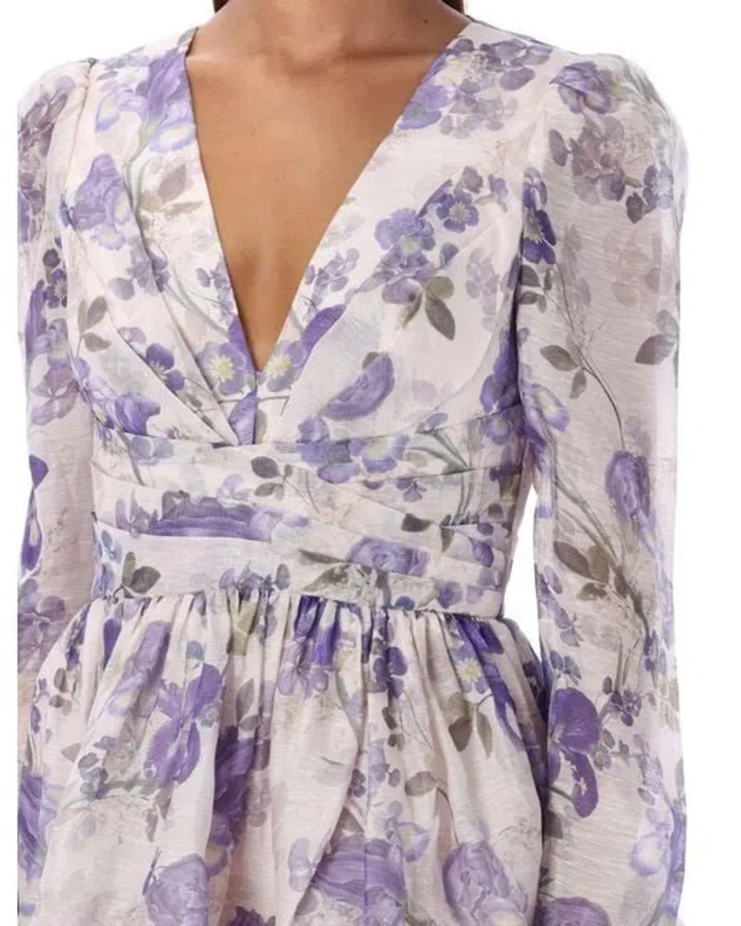 Zimmermann The Lyrical Cross Over Mini in Blue Iris Cream Size 0 (6-8)  for rent on The Volte - main image