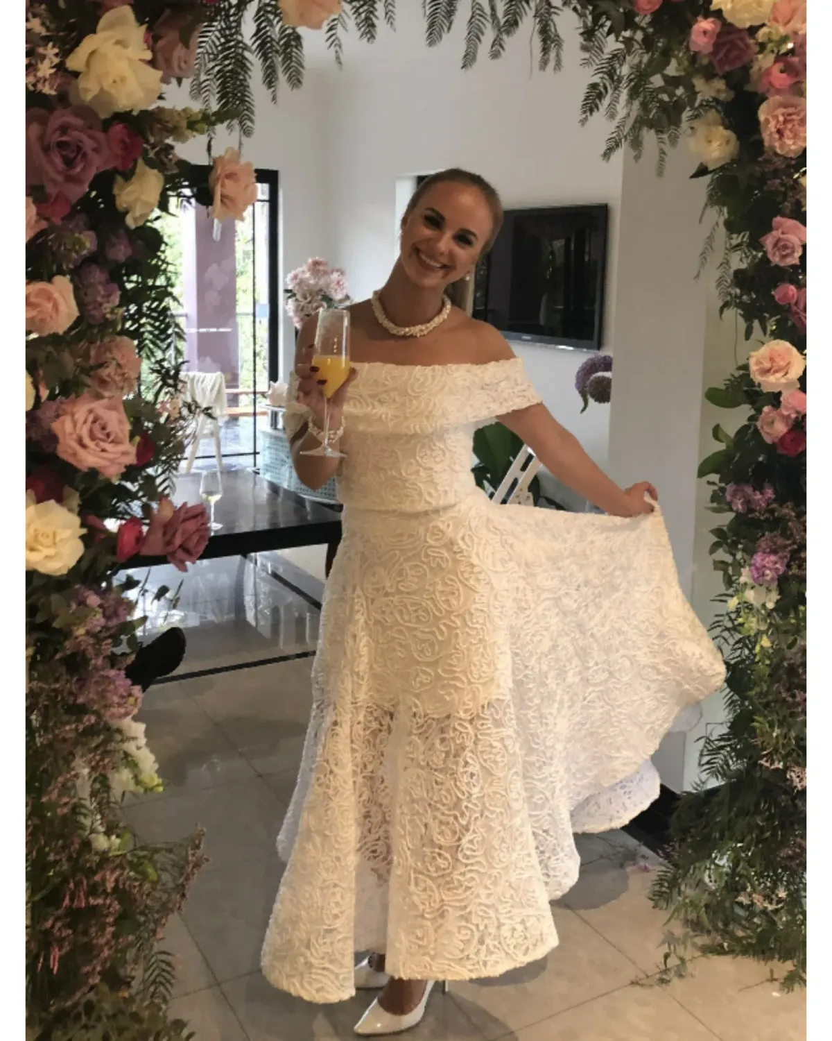 Maticevski Embrace Band Bodice & Promising Full Skirt Set White Size AU 8 for rent on The Volte - main image