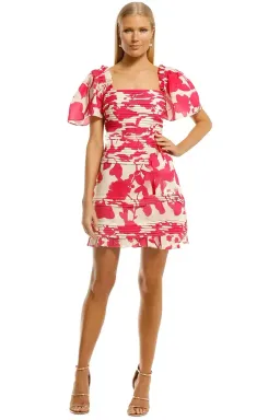 Talulah Little Things Mini Dress Tealight Garden Pink Print Size 12 for rent on The Volte - image 1