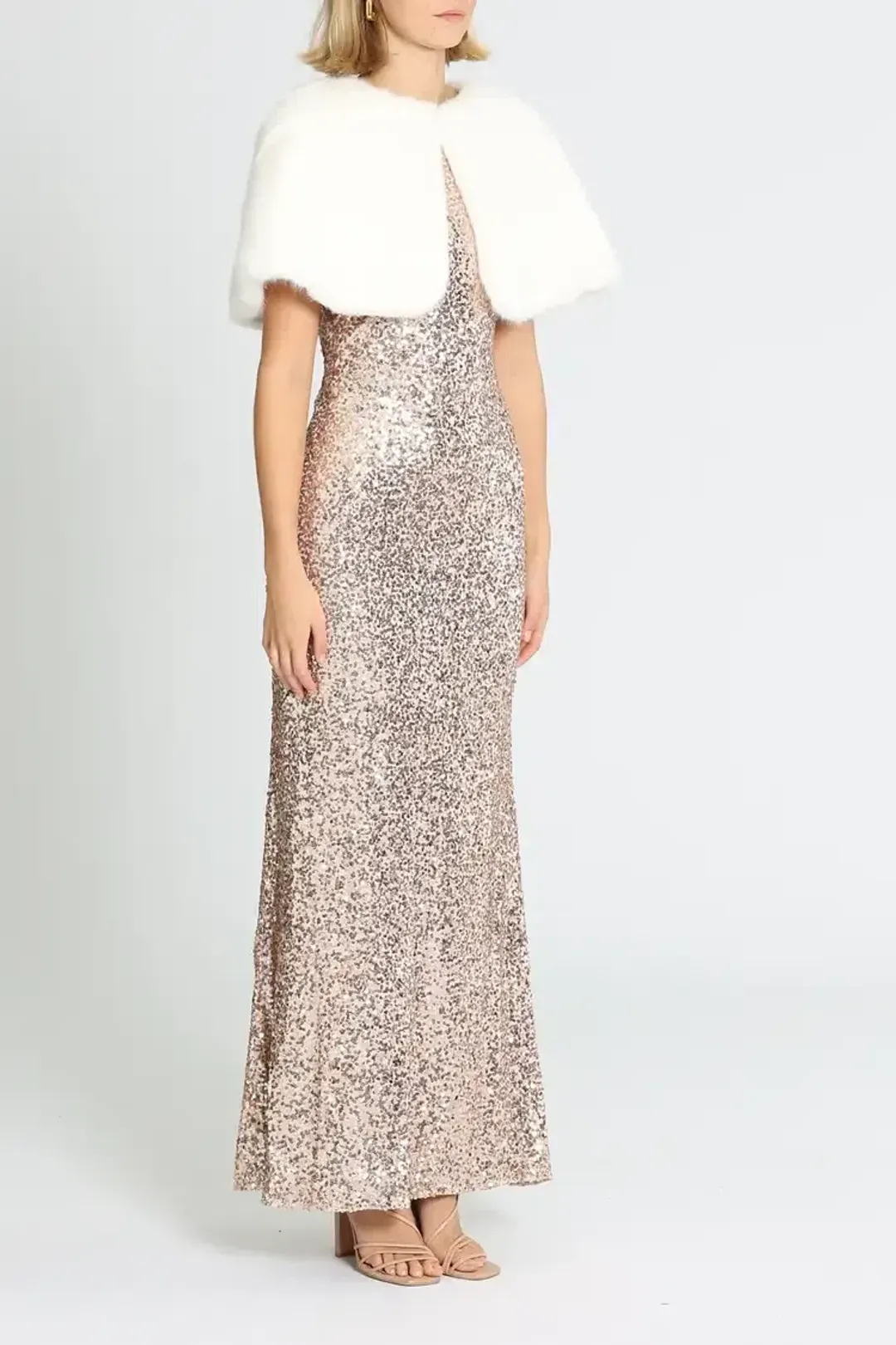 Unreal Fur Love Me Tender Capelet Ivory White Size 10 for rent on The Volte - main image