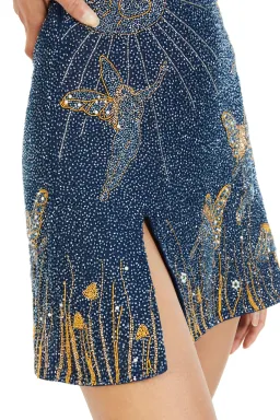 Clio Peppiatt Midnight Dress Navy Sequin Size XS/Au 6 for rent on The Volte - image 3