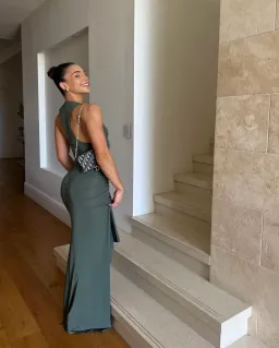 Christopher Esber Vivenda Drape Dress Green Size S/ AU 8 for rent on The Volte - image 5