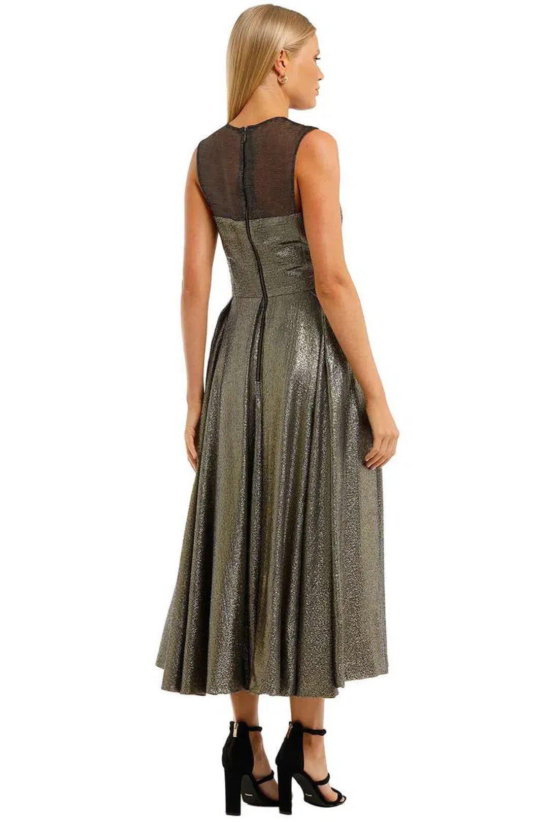 Aurelio Costarella  Katrine Noir Dress Gold Size 8 for rent on The Volte - main image