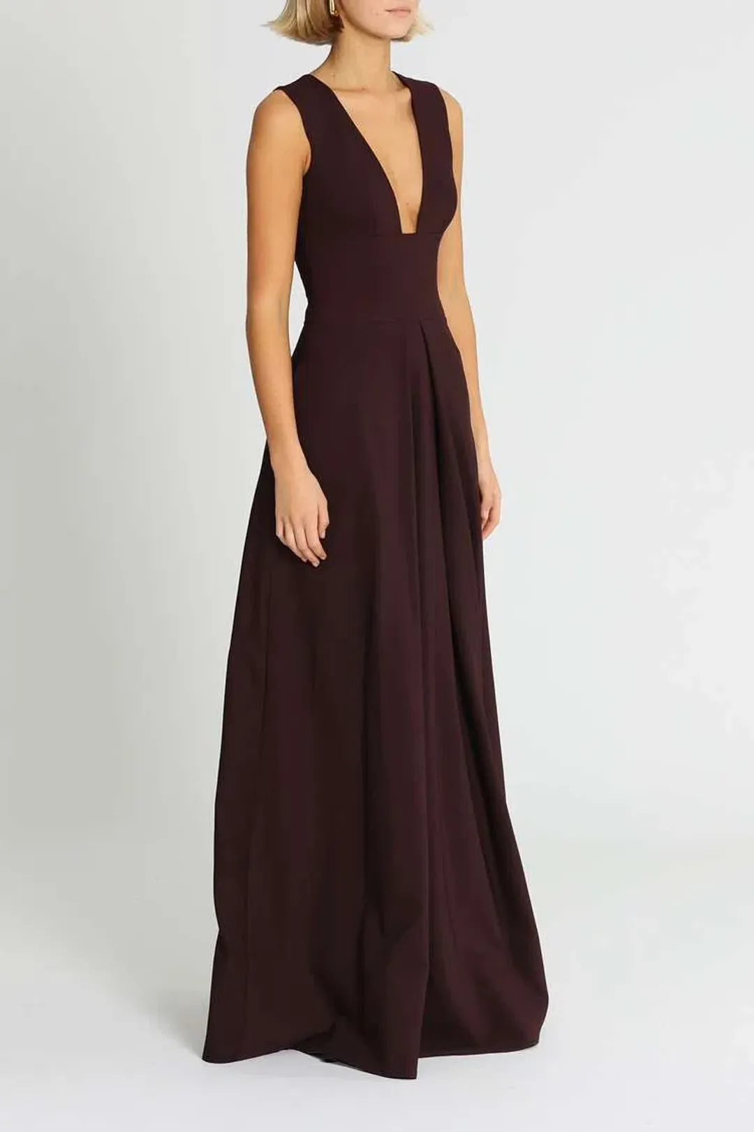 Aurelio Costarella Sandrine Gown Brown Burgundy Size 6 for rent on The Volte - main image