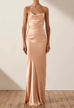 Shona Joy La Lune Lace Back Maxi Dress Desert Rose Size 10 for rent on The Volte - image 1