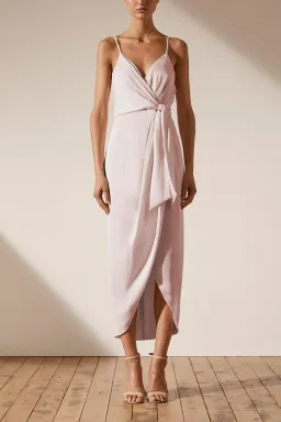 Shona Joy Luxe Tie Front Cocktail Dress Porcelain Size 10 for rent on The Volte - image 1