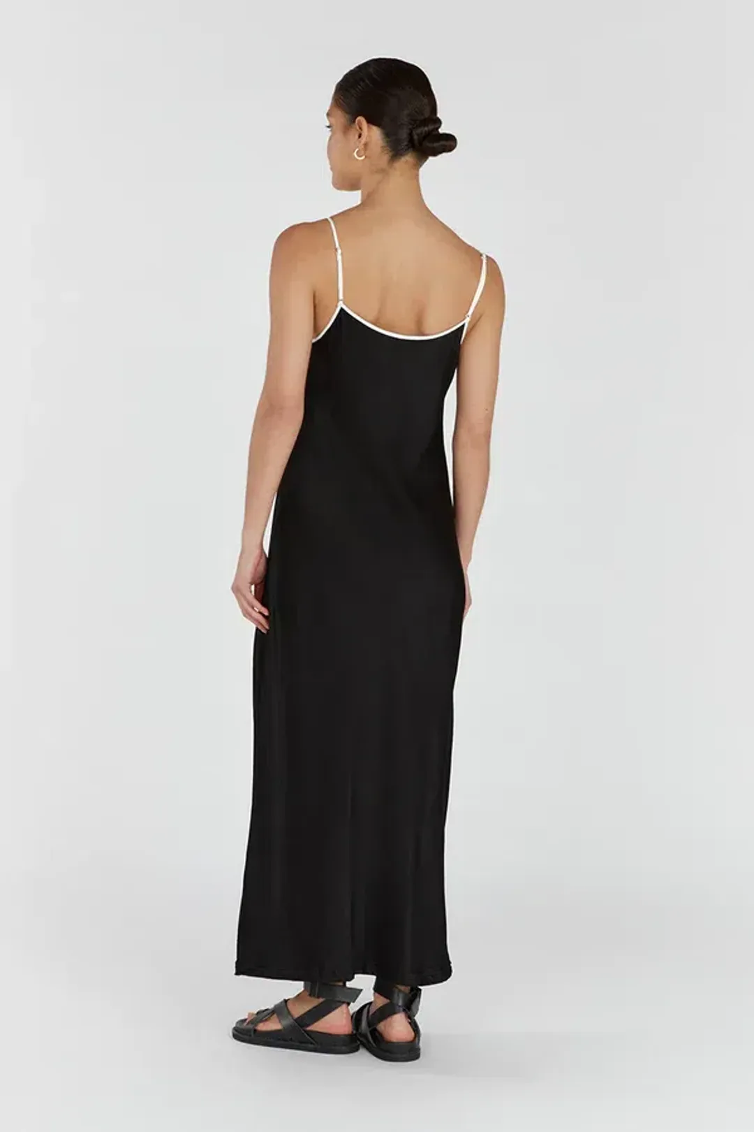 Dissh Letty Black Satin Contrast Dress Size 6 for rent on The Volte - main image