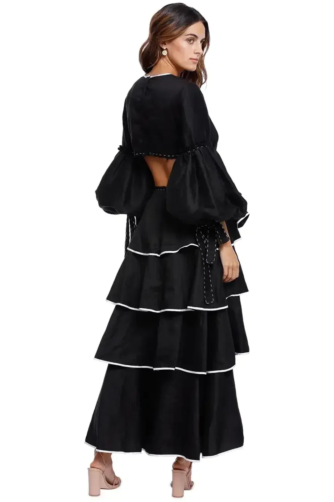 AJE Gracious Cut Out Dress in Black Size 12 for rent on The Volte - main image