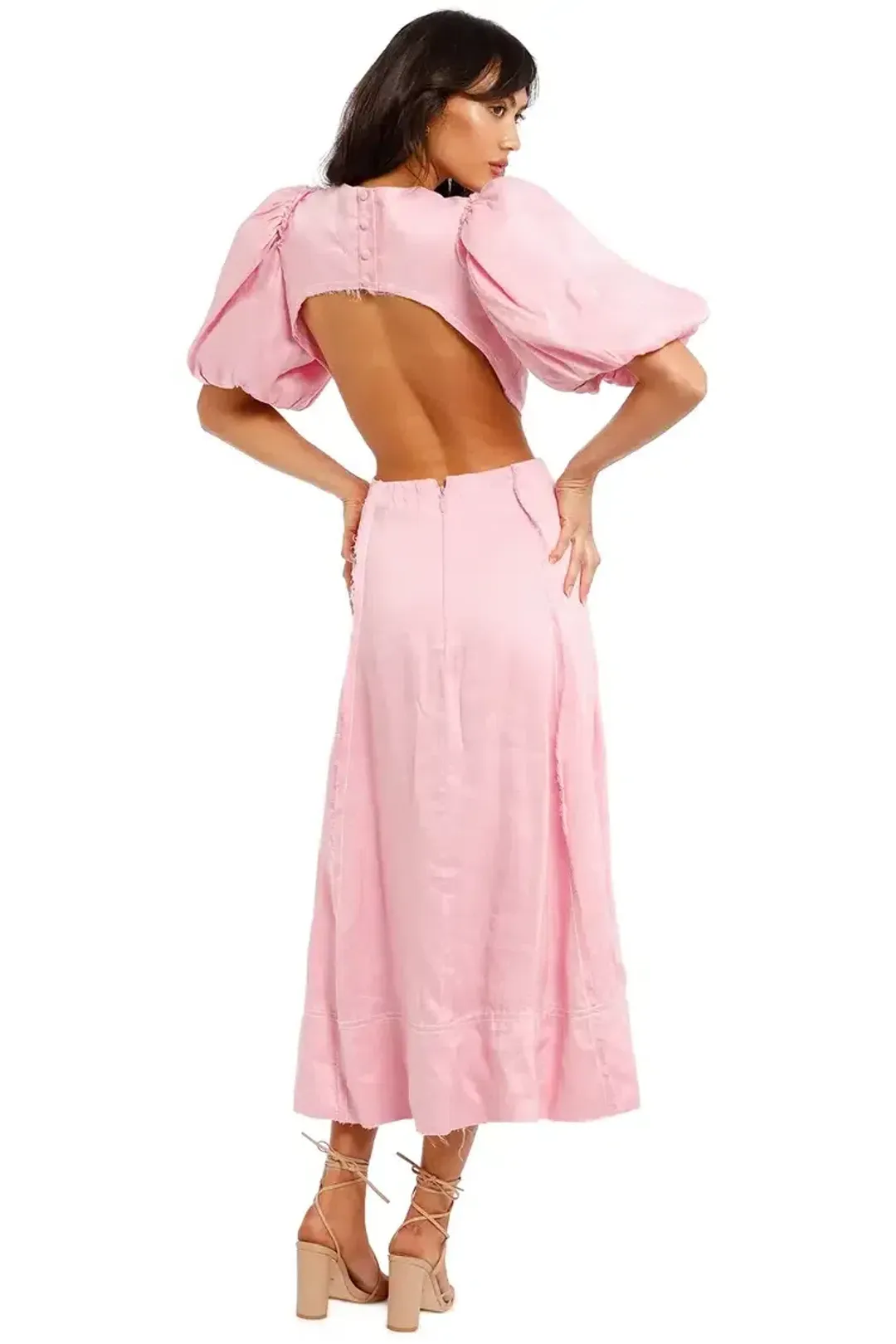 AJE Serendipity Cut Out Dress in Musk Size 12 for rent on The Volte - main image