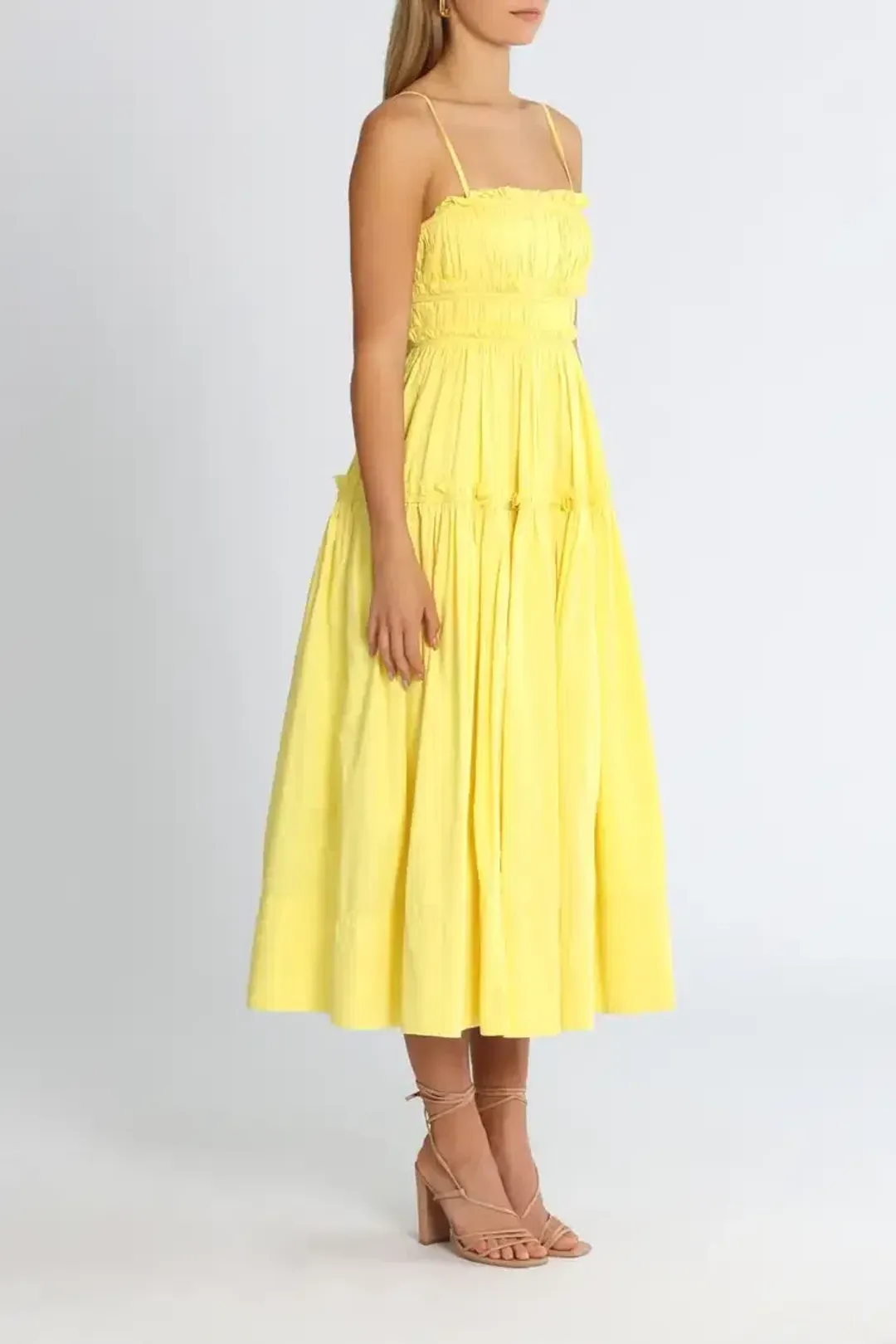 AJE Romance Midi Dress in Yellow Size 12 for rent on The Volte - main image