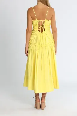 AJE Romance Midi Dress in Yellow Size 12 for rent on The Volte - image 3