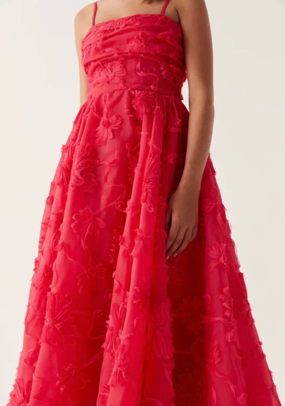 Aje Evangeline Cornelli Maxi Dress Bougainvillea Red Size 10 for rent on The Volte - main image