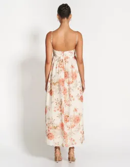 Sofia The Label Mila Babydoll Midi Dress Rose White Size 12 for rent on The Volte - image 2