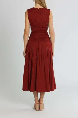 AJE  Cascade Cut Out Dress Burgundy Size 8 for rent on The Volte - image 3