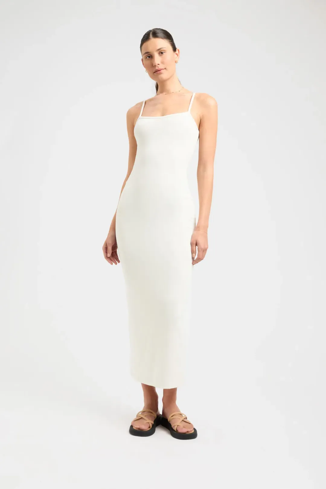 Kookai Layla Long Dress Coconut Milk White Size 6  for rent on The Volte - main image
