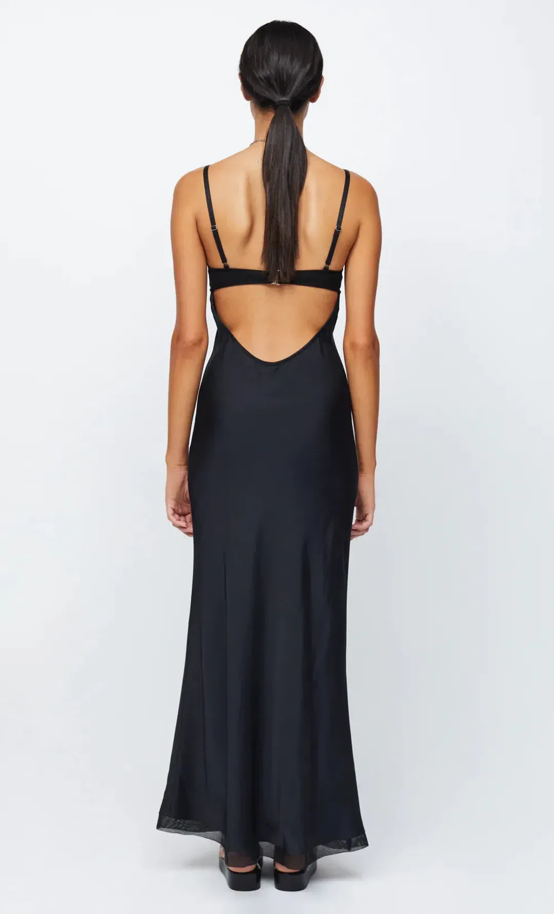 Bec & Bridge Joelle Maxi Mesh Dress Black Size AU 8 for rent on The Volte - main image