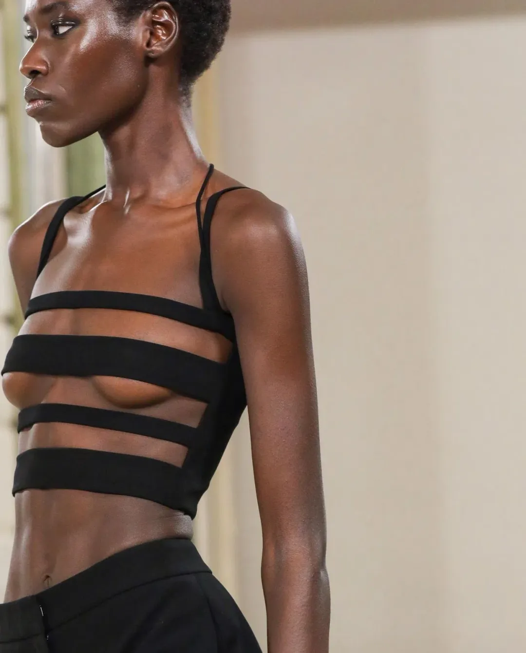 Monot Cutout Crop Top Black Size 4 for rent on The Volte - main image