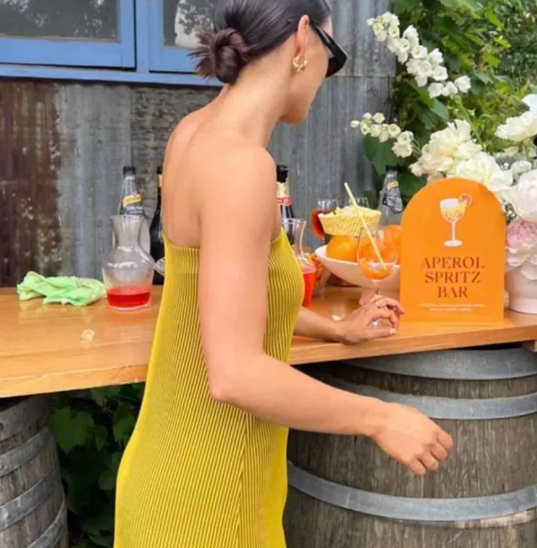 Camilla And Marc Izaro Maxi Dress Strapless In Yellow/Brown Size AU 6 for rent on The Volte - main image