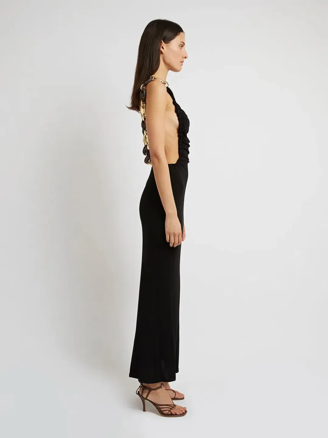 Christopher Esber Sculpted Ruched Dress Black Size 10 for rent on The Volte - main image