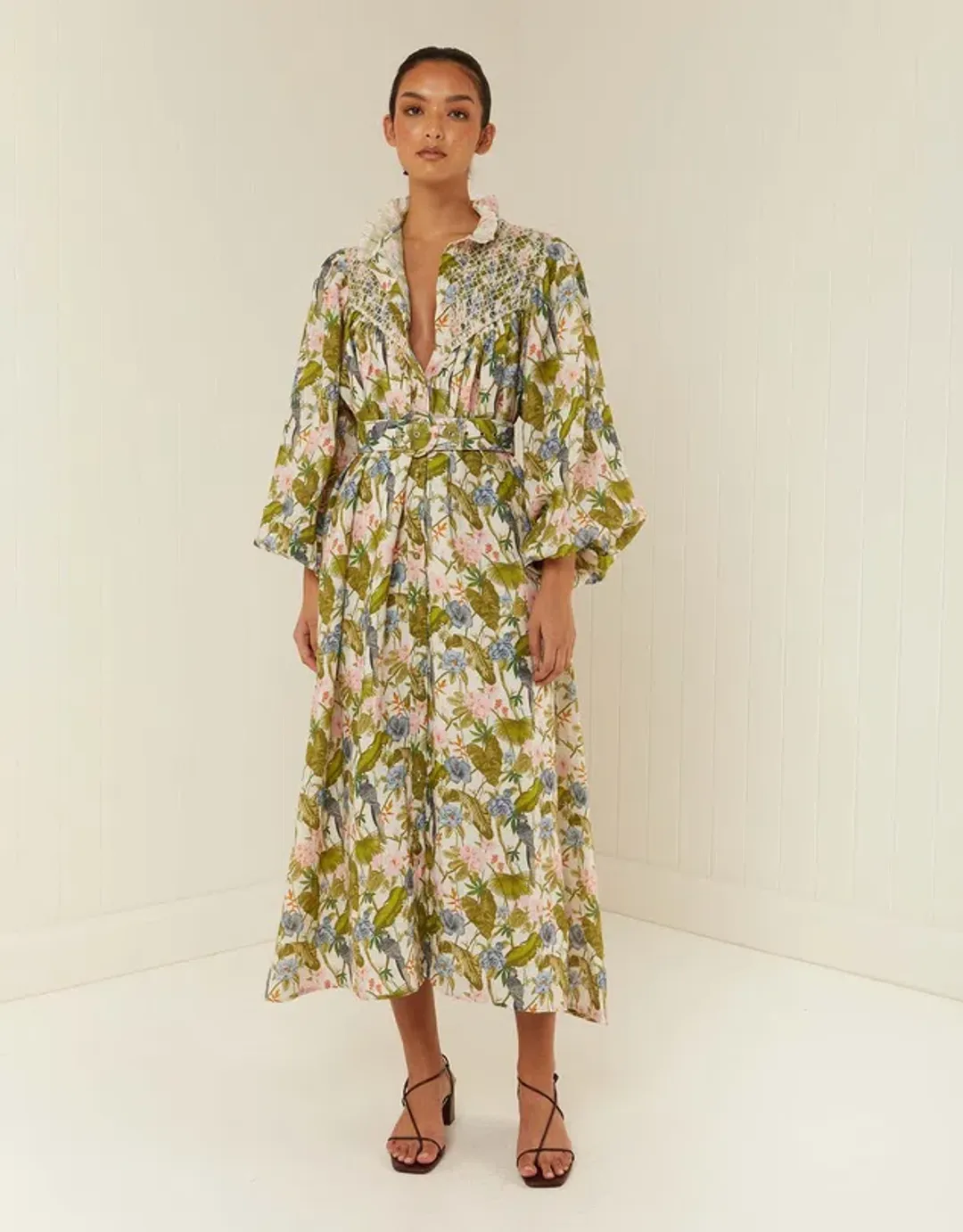 Palm Noosa Apollo Midi Dress in Jungle Pink Size 12 for rent on The Volte - main image