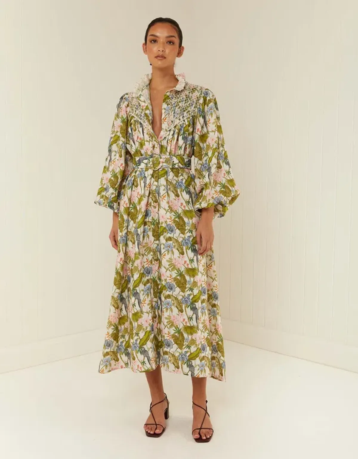 Palm Noosa Apollo Midi Dress in Jungle Pink Size 12 for rent on The Volte - main image