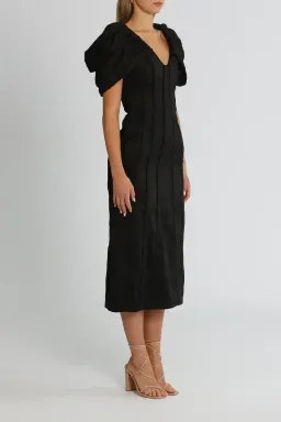 Aje Admiral Butterfly Sleeve Midi Dress in Black Size 6 for rent on The Volte - image 2
