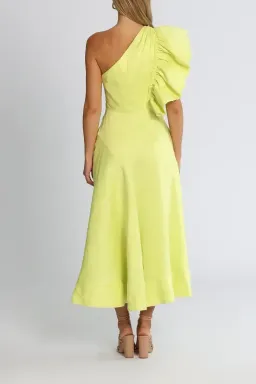 Aje Bonjour Asymmetric Midi Dress in Lime Green Size 14 for rent on The Volte - image 3