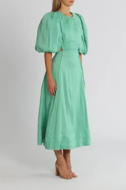 Aje Relic Beaded Midi Dress in Neptune Green Size 14 for rent on The Volte - image 2