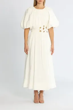 Aje Virtuous Asymmetric Midi Dress in Ivory Size 10 for rent on The Volte - image 1