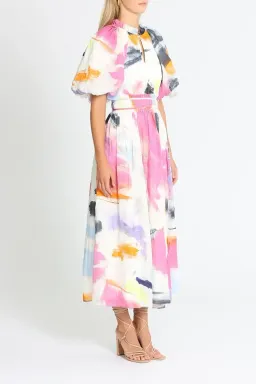 Aje Elysium Blouson Midi Dress Multi Size 8 for rent on The Volte - image 2