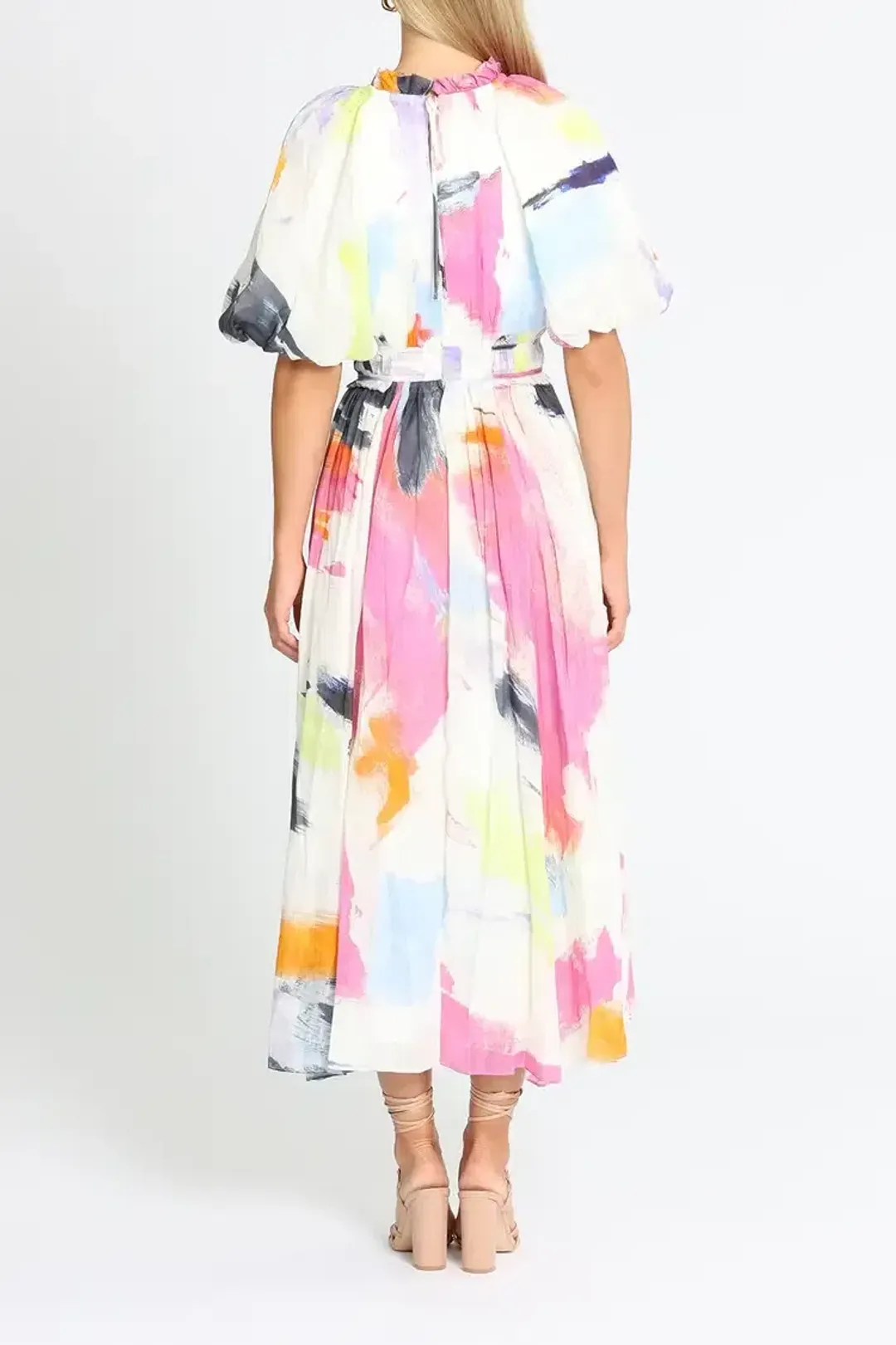 Aje Elysium Blouson Midi Dress Multi Size 8 for rent on The Volte - main image