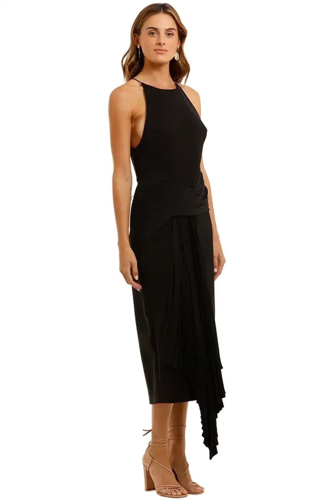 Acler Bercy Midi Dress in Black Size 10 for rent on The Volte - main image
