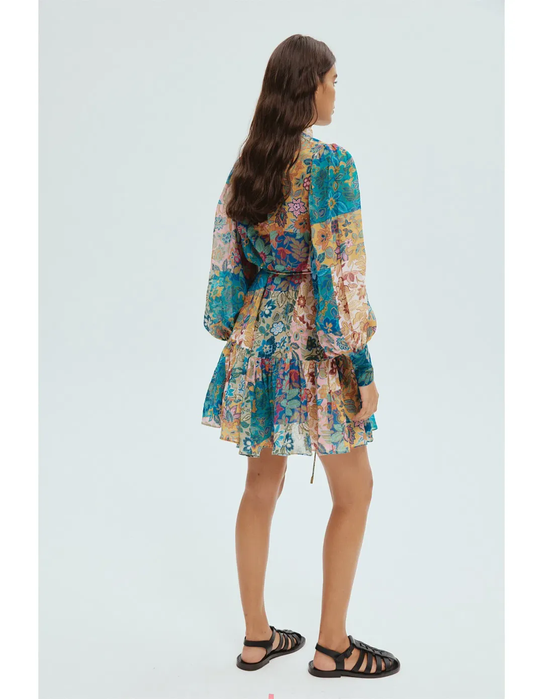 Alemais Bella Patchwork Mini Dress Floral Size 8 for rent on The Volte - main image