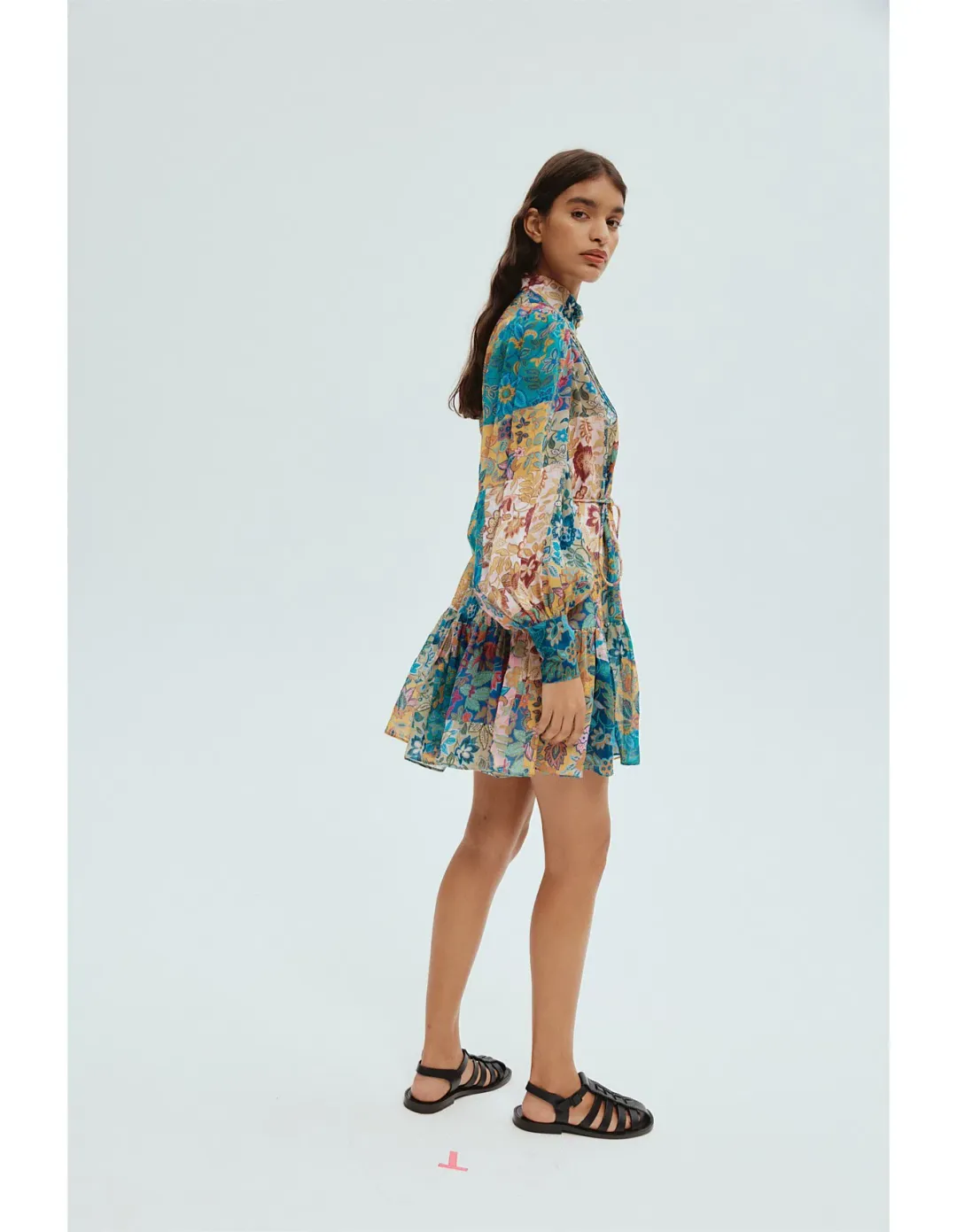 Alemais Bella Patchwork Mini Dress Floral Size 8 for rent on The Volte - main image