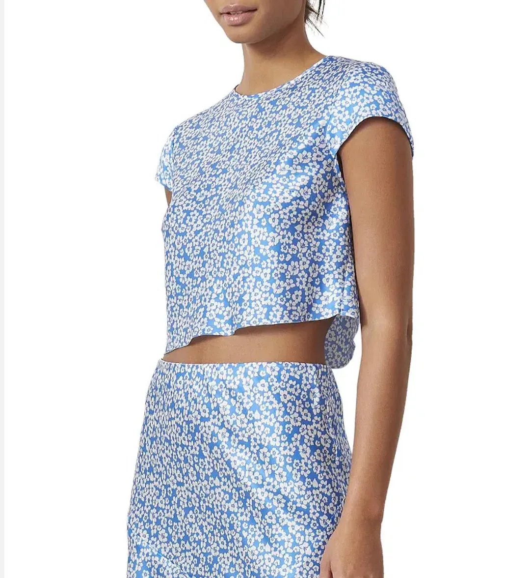 Bec & Bridge Alizee Silk Top Blue Floral Size 8 for rent on The Volte - main image