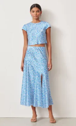 Bec & Bridge Alizee Silk Top Blue Floral Size 8 for rent on The Volte - image 1