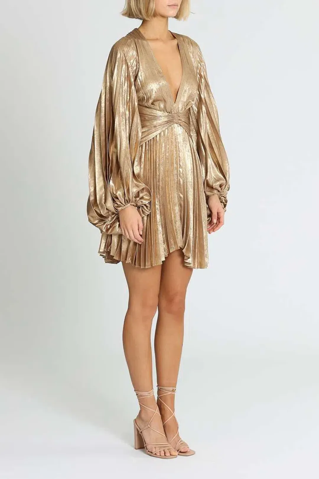 Acler Geneva Dress Gold Size 8 for rent on The Volte - main image