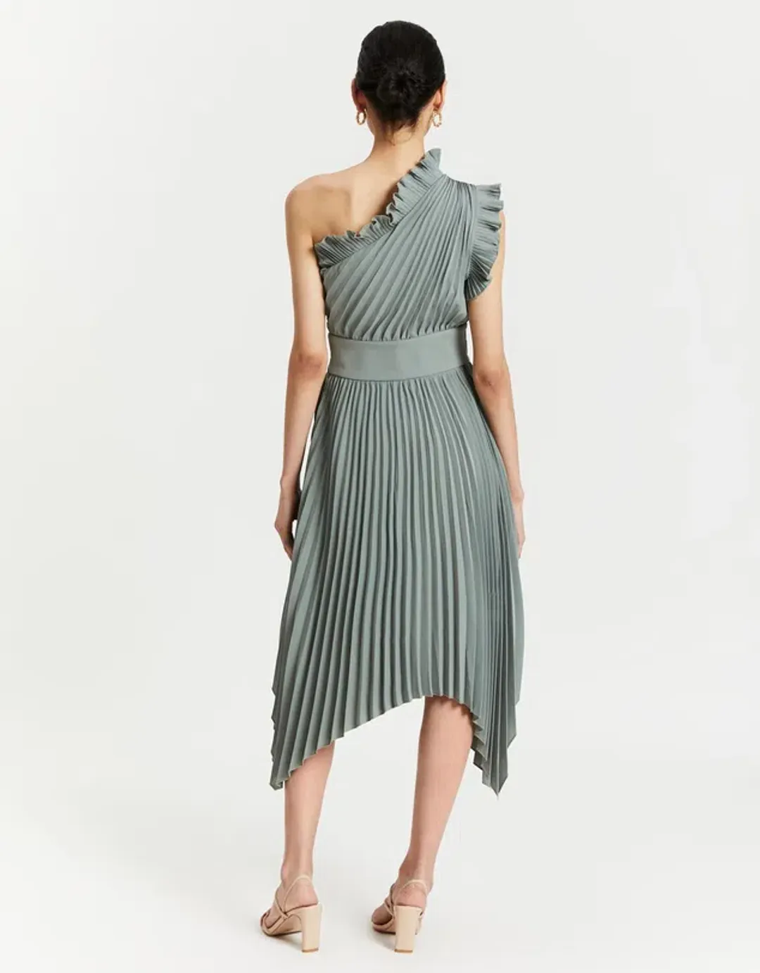 Mossman The Ladylike Dress Midi Dress Sage Green Size 12 for rent on The Volte - main image
