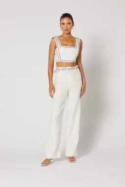 Winona Vittoria Top and Pant Set White Print Size 6 & 8  for rent on The Volte - image 1