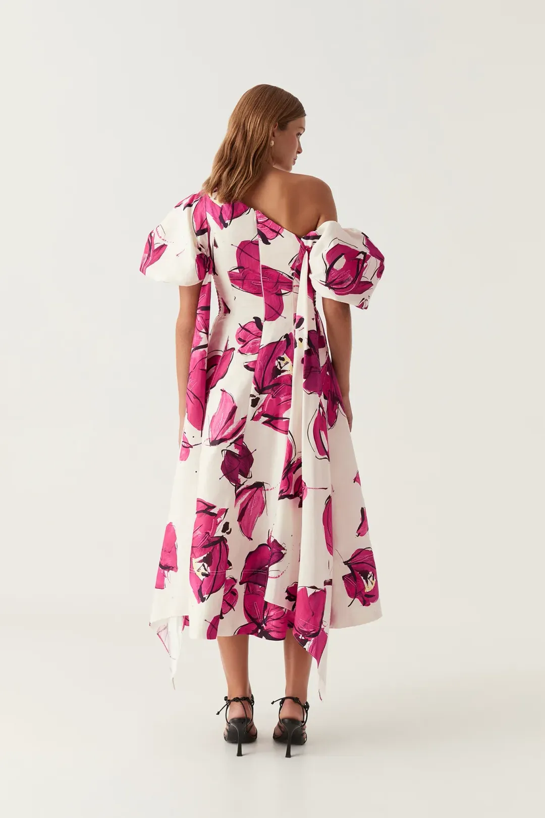 Aje Arista Tulip Sleeve Midi Dress Floral Size 8 for rent on The Volte - main image