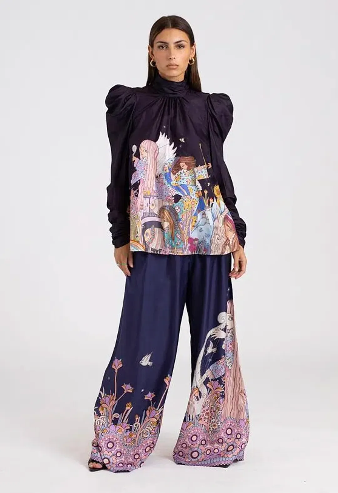 Zimmermann Celestial Zodiac Blouse & Pants Set Print Size 4/Au 16 for rent on The Volte - main image