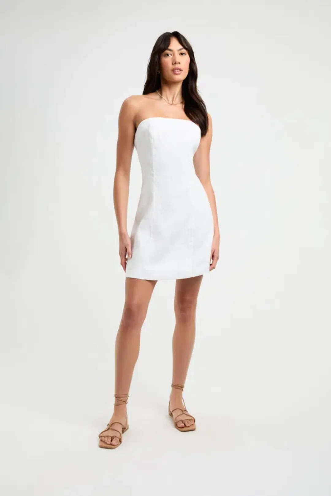 Kookai Palm Strapless Dress White Size 34 / AU 6 for rent on The Volte - main image