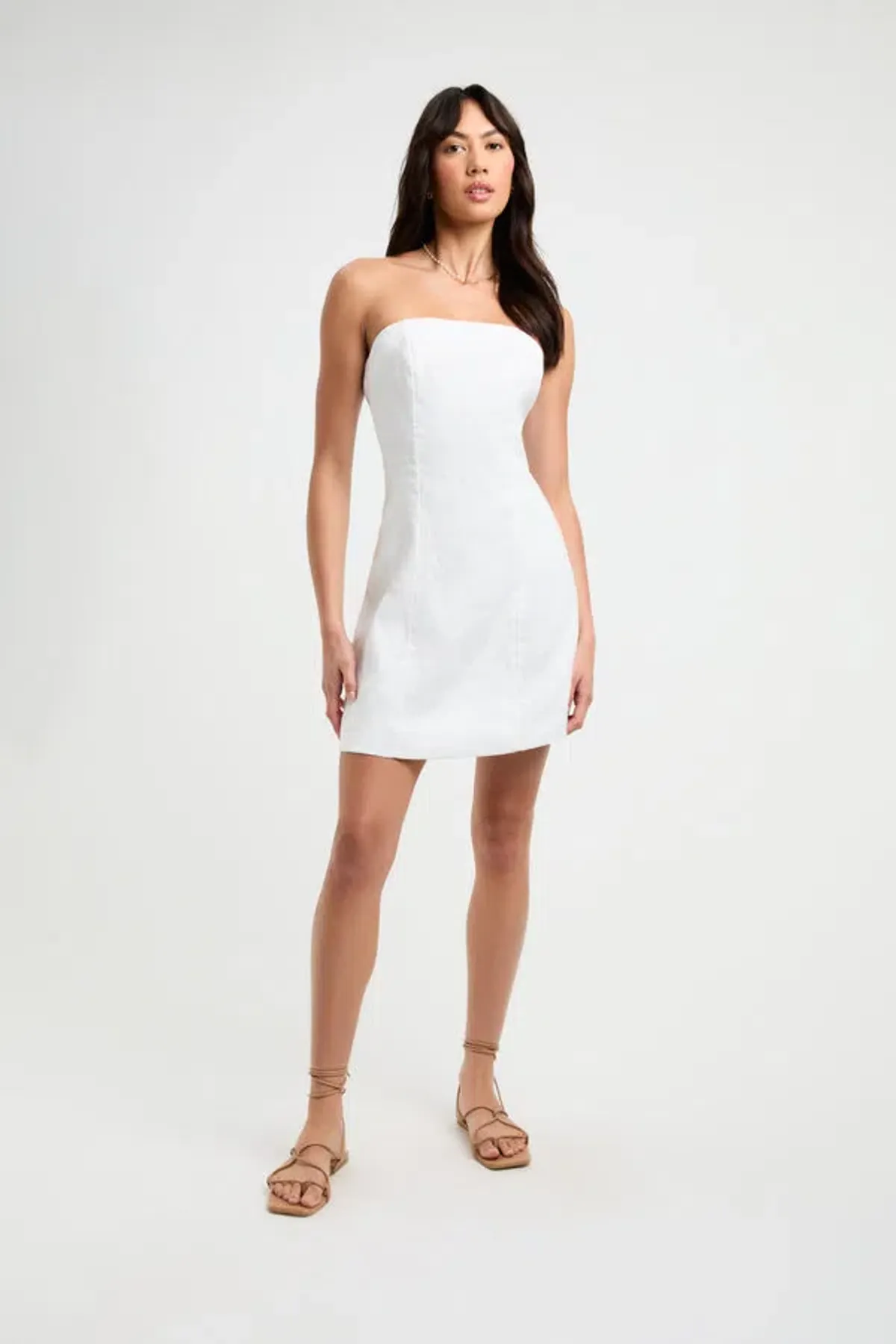 Kookai Palm Strapless Dress White Size 34 / AU 6 for rent on The Volte - main image