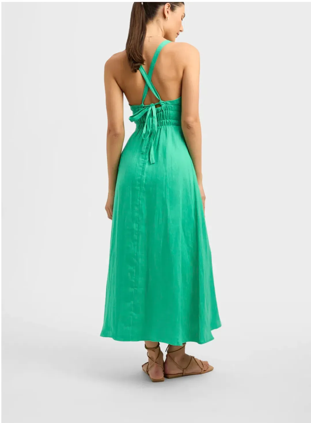 Kookai Tahiti Vee Dress Island Green Size 8 for rent on The Volte - main image