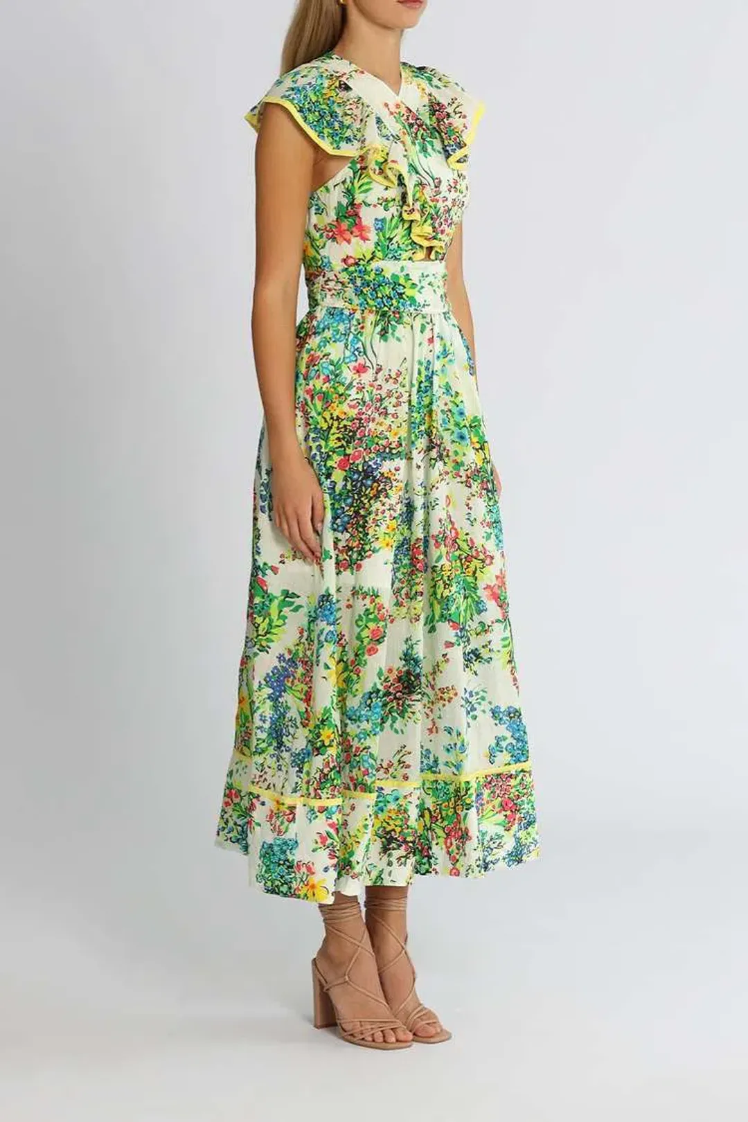 Alice McCall Living For You Midi Dress Floral Green Size 14 for rent on The Volte - main image