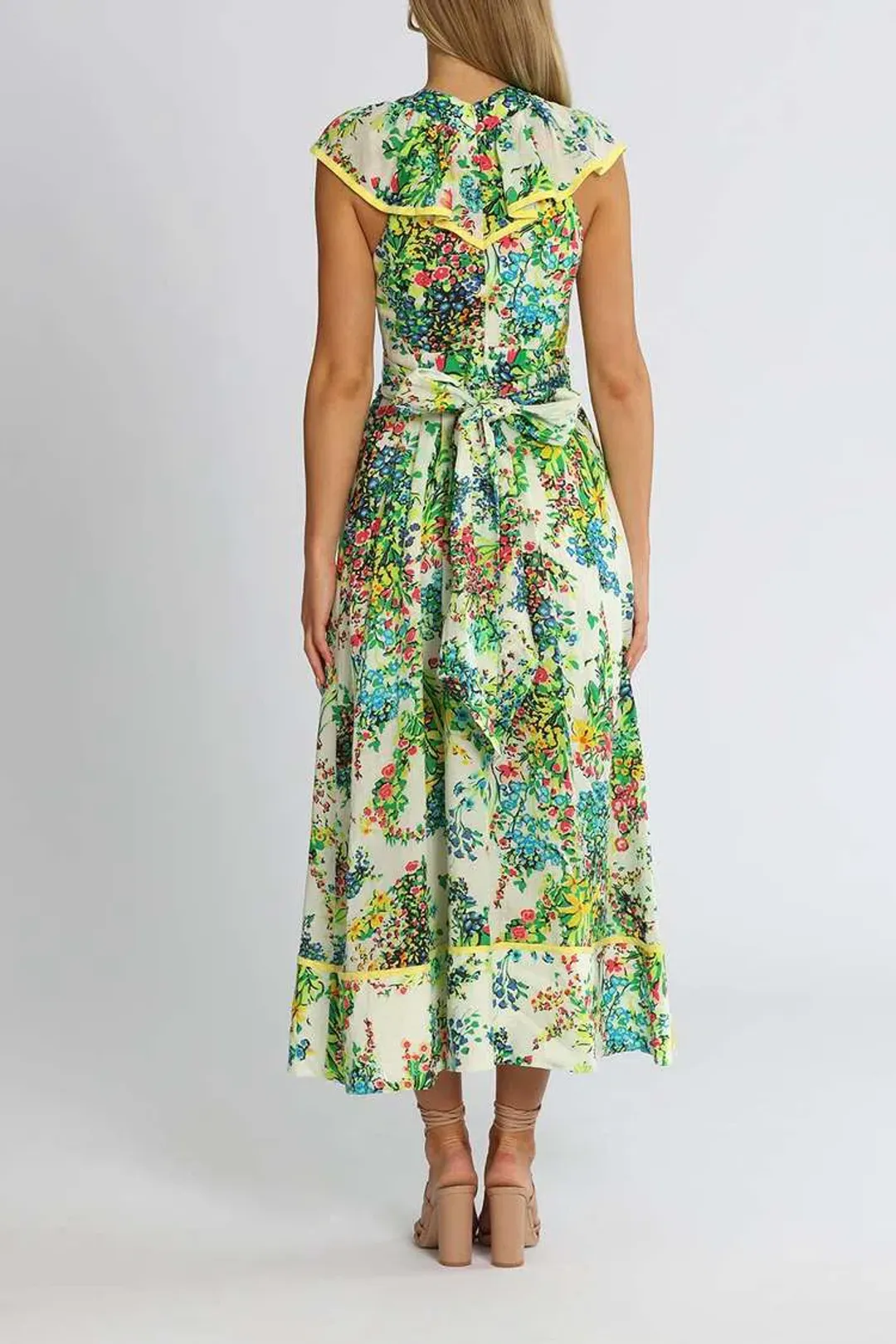 Alice McCall Living For You Midi Dress Floral Green Size 8 for rent on The Volte - main image
