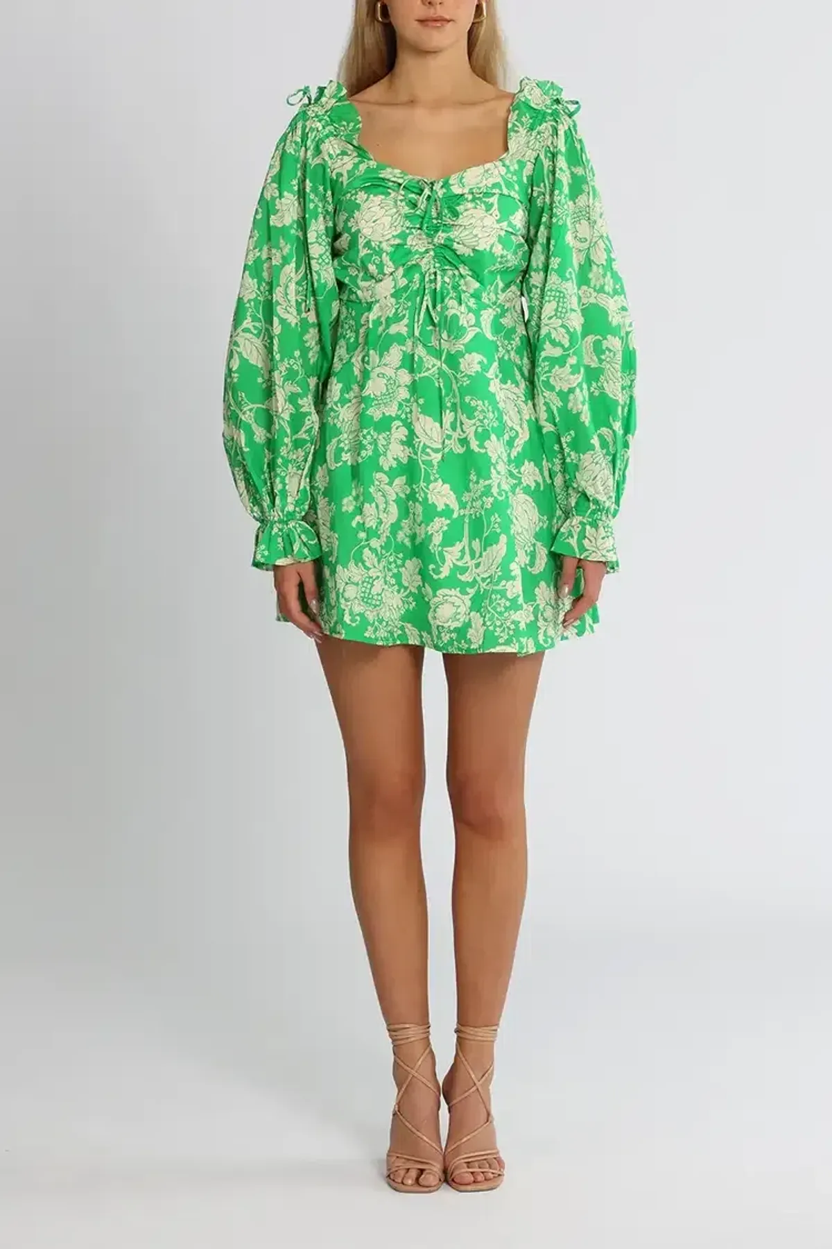 Alice McCall Mary Anne Mini Dress in Green Floral Size 10 for rent on The Volte - main image