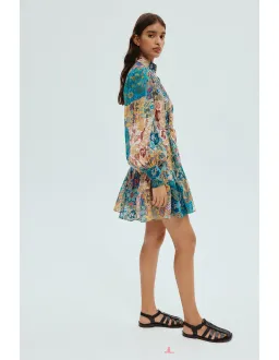 Alemais Bella Patchwork Mini Dress Floral Size 10 for rent on The Volte - image 2