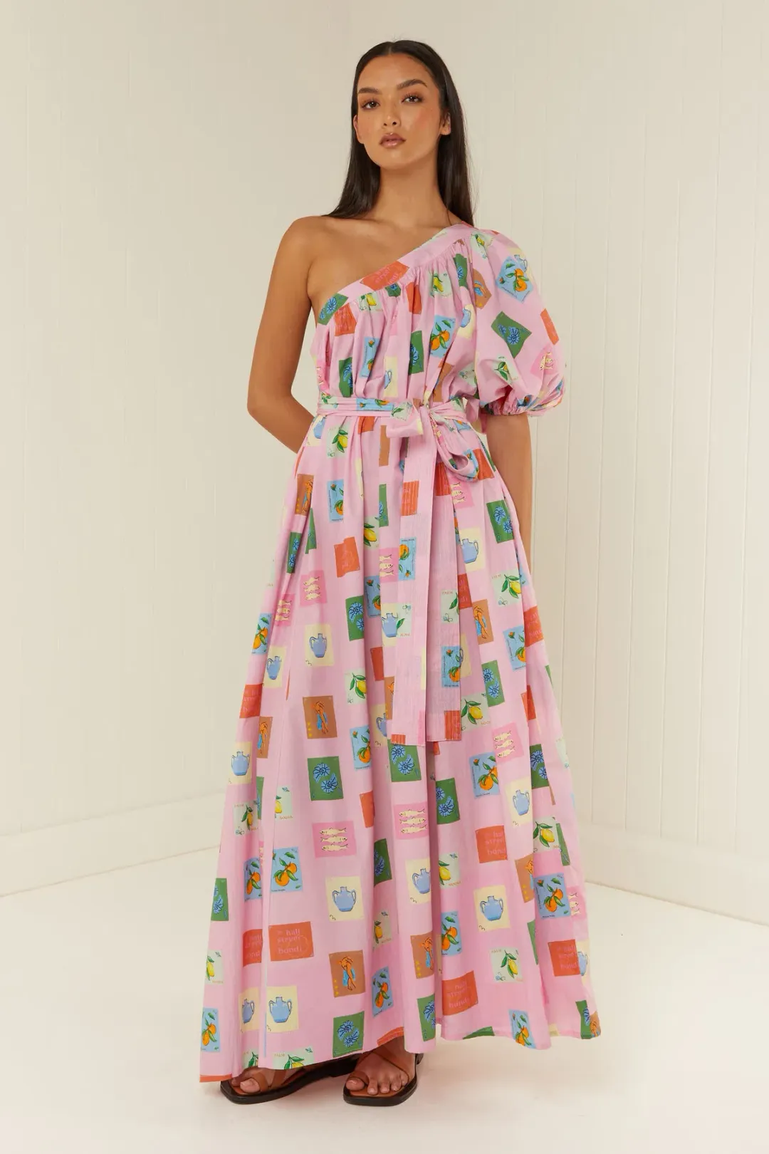 Palm Noosa Lotus Maxi Dress Pink Emblem Size 12 for rent on The Volte - main image