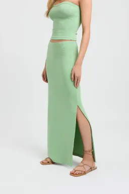 Kookai Freddie Top and Bodhi Low Rise Maxi Skirt Set Green Size 34 / AU 6 for rent on The Volte - image 2